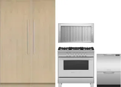 5 Piece Package Includes Refrigerator, Freezer, Range, Hood And Dishwasher